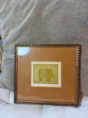 Jennifer Bennington Signed Numbered Elephant Print Framed Art